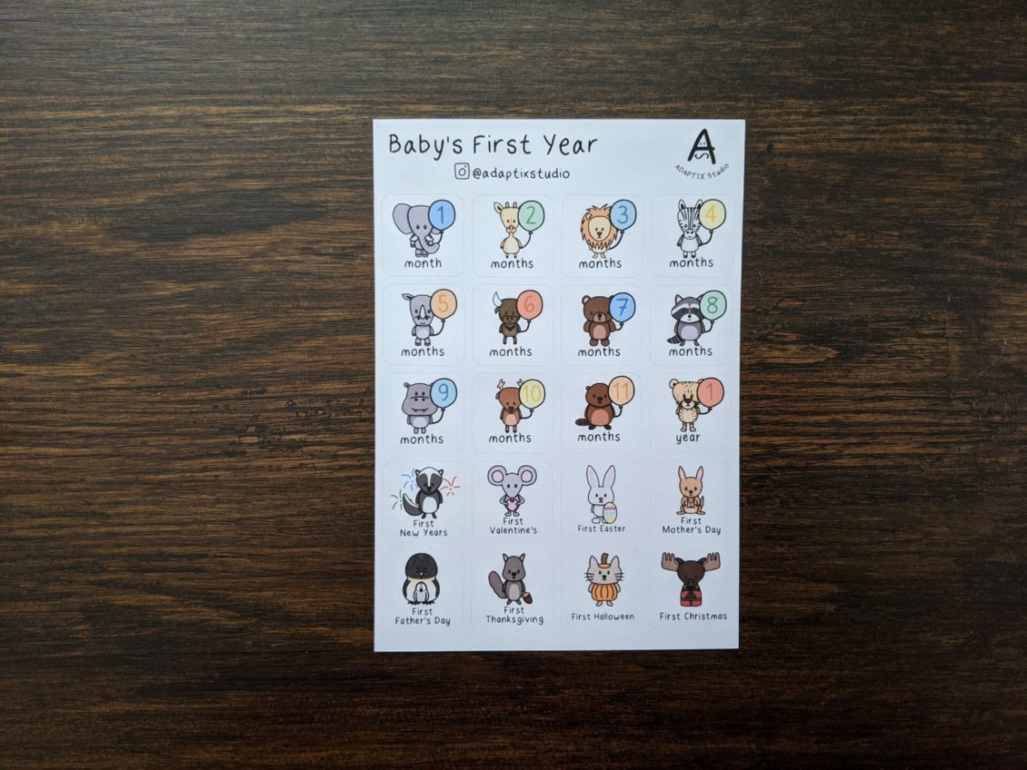Baby's First Year Stickers - Adaptix Studio