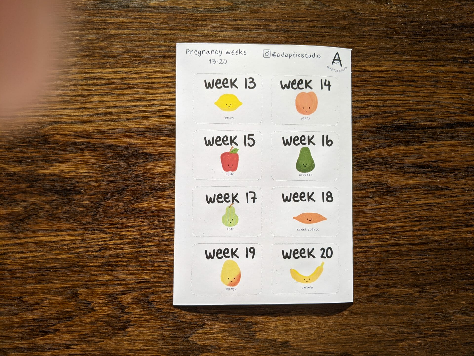 Pregnancy weeks Fruits and Vegetables stickers - Image 3