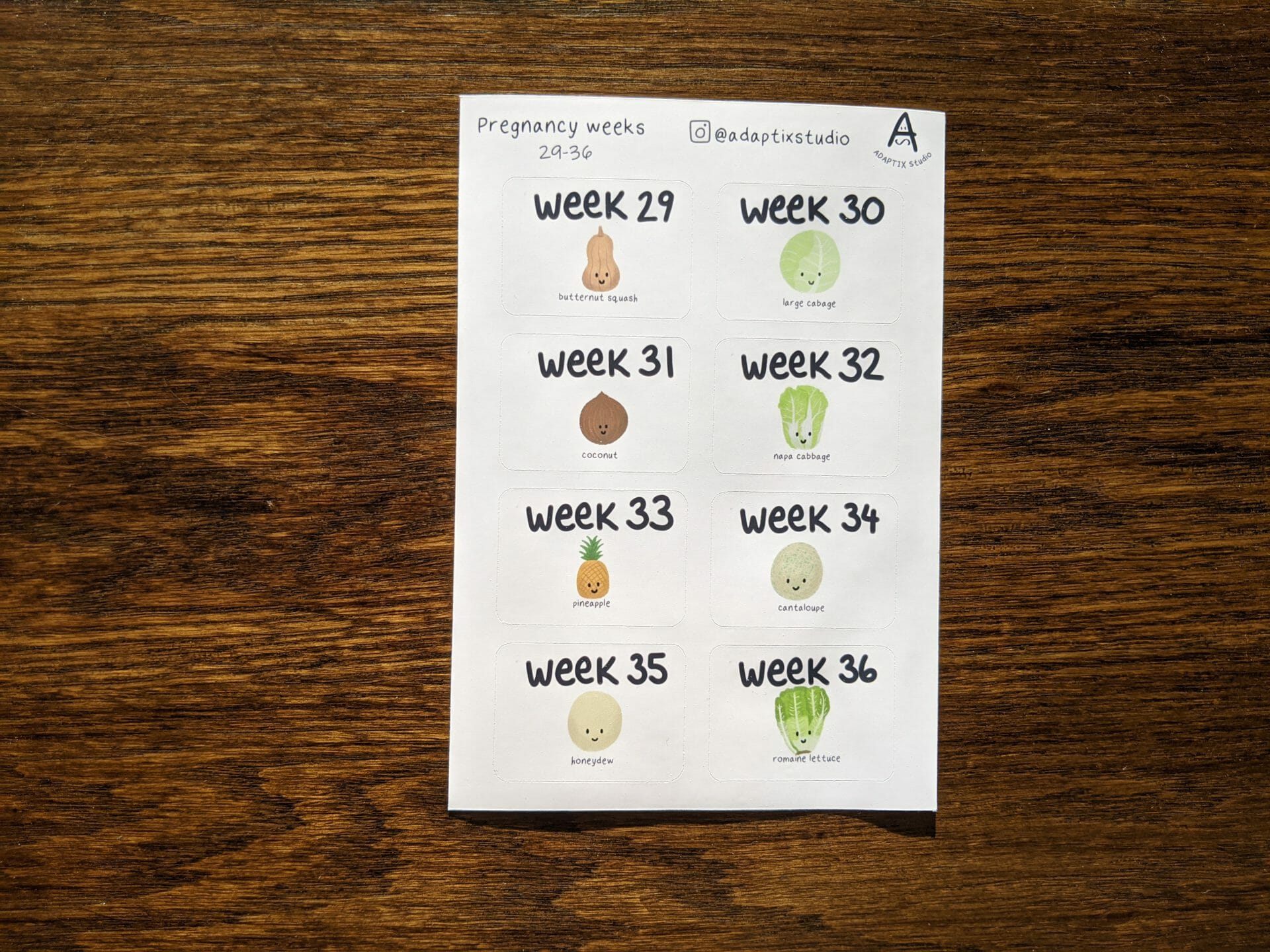 Pregnancy weeks Fruits and Vegetables stickers - Image 5