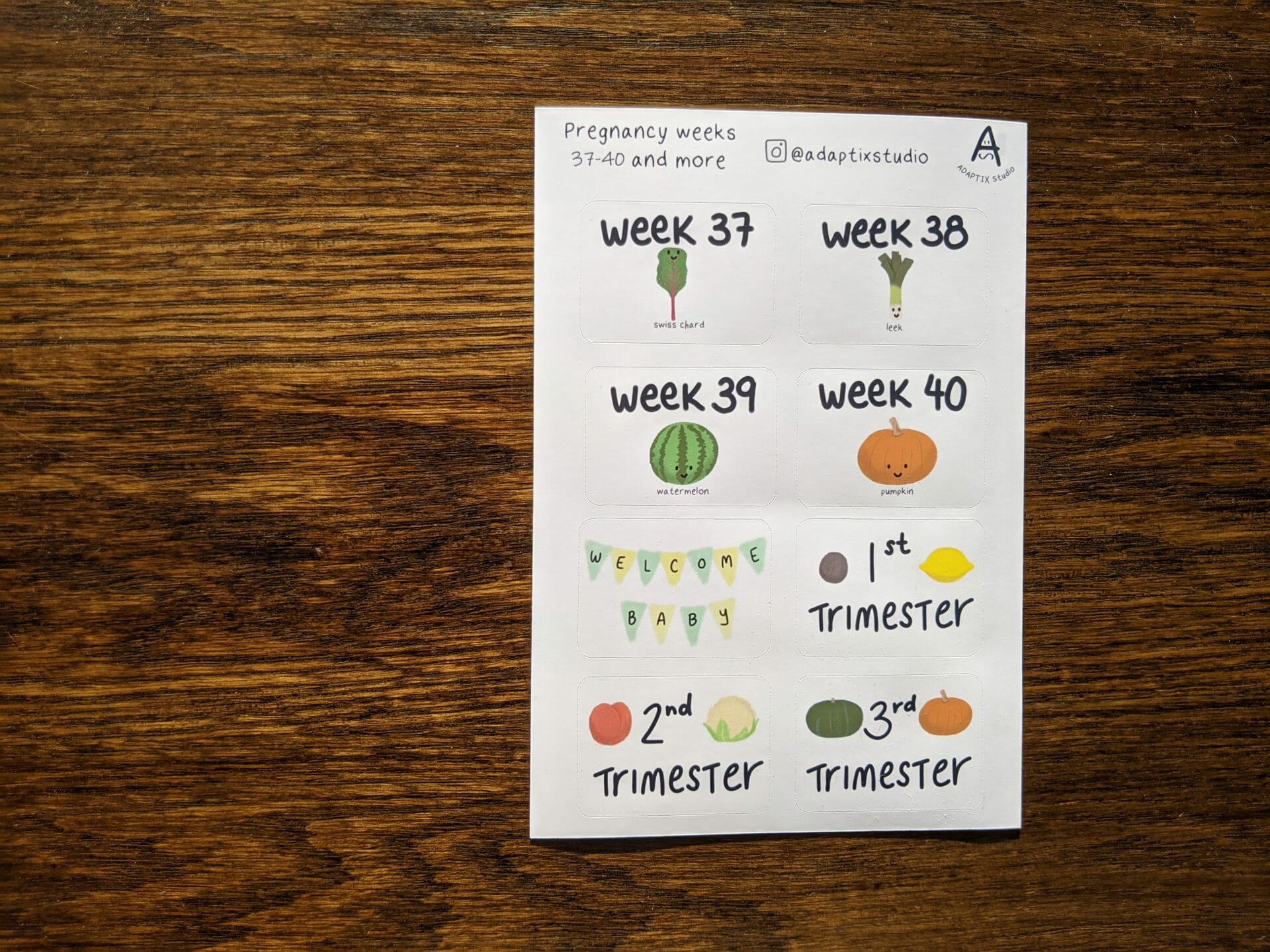 Pregnancy weeks Fruits and Vegetables stickers - Image 6